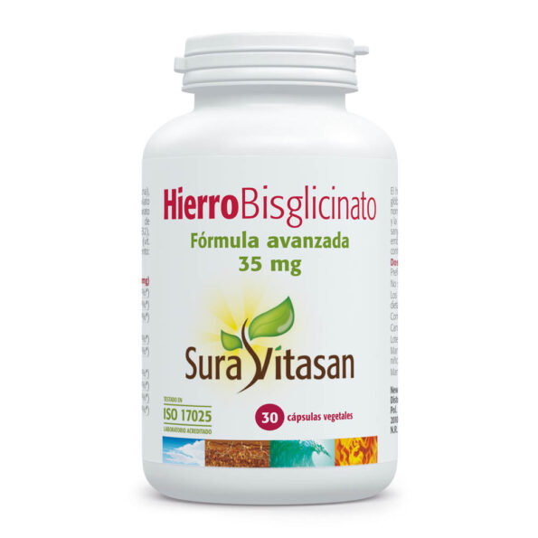 Frasco de Ferro Bisglicinato 35 mg da Sura Vitasan, 30 cápsulas