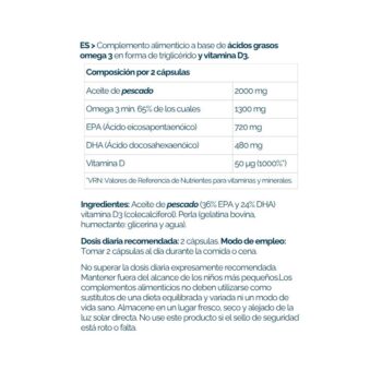 Omega 3 Essentials (con Vitamina D3) - Imagen 3